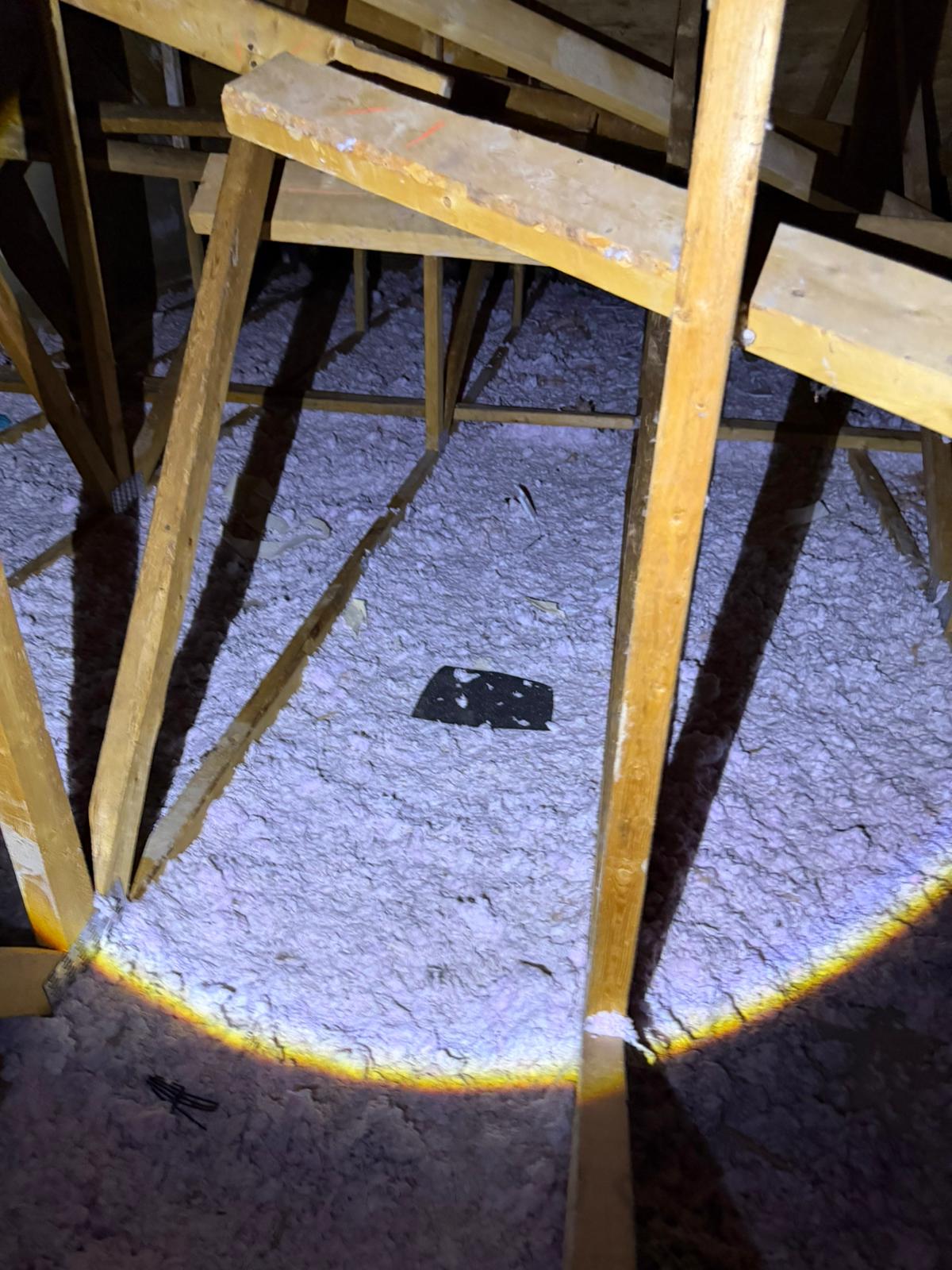 Attic insulation and ventilation conditions observed during a home inspection